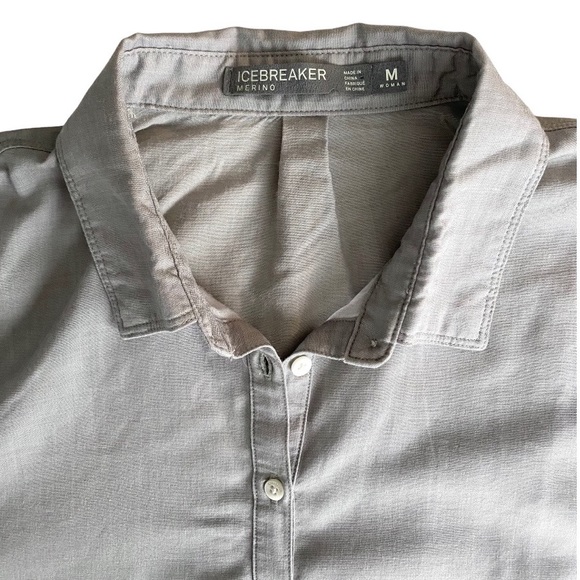 Icebreaker Gray Merino Wool Kala Tunic Travel Dress Heather Snow Sz M - Picture 6 of 12